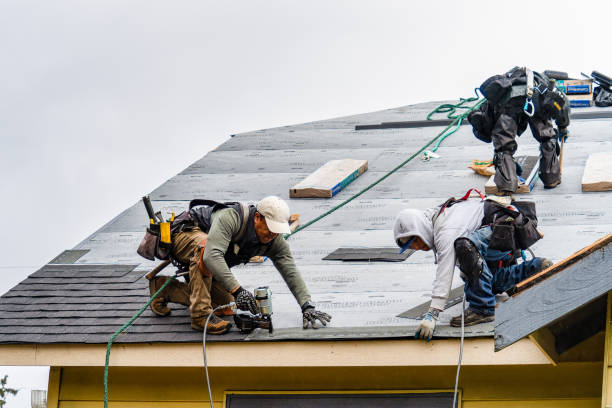 Professional Gutter Installation technician working in Randolph, MS